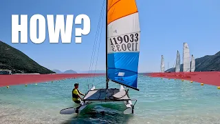 How to Sail a Catamaran Through a Narrow Channel