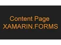 XAMARIN FORMS Content Page