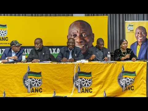 Download MP3 South African President joins key party meeting on new government formation