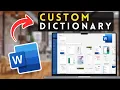 How to Create a Custom Dictionary in Microsoft Word MS Word Tutorial 2025