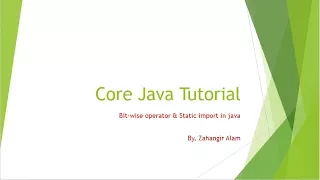 7 Core Java Bitwise Operator and static import with live coding Bangla Tutorial