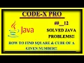 How to find square and cube of a given number in java