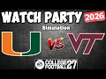Miami Hurricanes vs Virginia Tech LIVE Simulation College Football 27 10-0