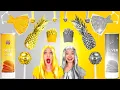 GOLD vs SILVER FOOD Eating One Color Food for 24 HRS Funny Recipes by 123 GO FOOD