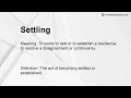 Settling Meaning