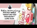 What Do You Treasure Luke 12 34 Pocket Bible Journaling Stencils and Pigment Ink