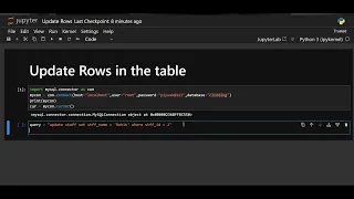 MySQL using Python - Update Rows In MySQL Tables