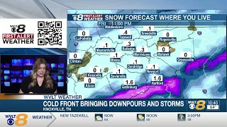 Meteorologist Paige Noel is tracking a cold front bringing rain and storms to some snow tomorrow