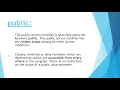 Access Specifiers Access Modifiers