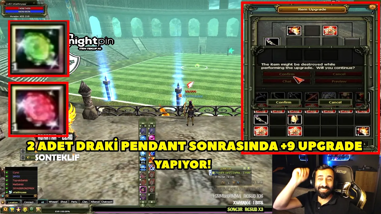 Kaithnys - (Agartha) 2 Adet Draki Pendant Basıp , +9 Upgrade Yapıyor ! Knight Online