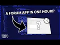 I Tried to Code a Forum in 1 HOUR