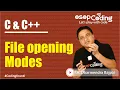 File opening Modes Write Read and Append Mode in C tutorial C C -