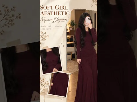 Maroon beauty, timeless elegance! π·β¨ #MaroonDress #ElegantOutfit #LongDressWanita #FeminineStyle