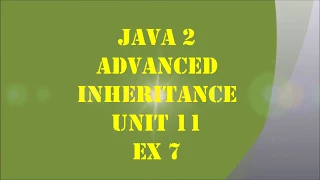 TCH322 Java 2 Unit 11 exercise 7