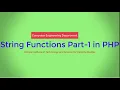 String Functions Part 1 in PHP with Bhumika Zalavadia