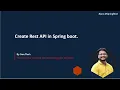 Spring Tutorial Rest API in spring boot Session - 4 by SamJTech