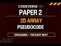 2D Array Basics Masterclass in Pseudocode