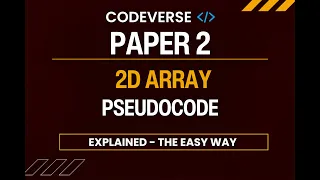 2D Array Basics Masterclass in Pseudocode