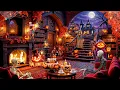 Download Lagu 🎃 Relaxing Halloween Jazz Music | Fall Crackling Fireplace \u0026 Night Spooky Sounds