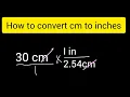 How to convert 30 cm to inches