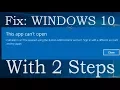 Fix windows 10 - apps can t open with Built In Admin Account