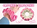 easy crochet scrunchie tutorial for BEGINNERS how to crochet a scrunchie step-by-step