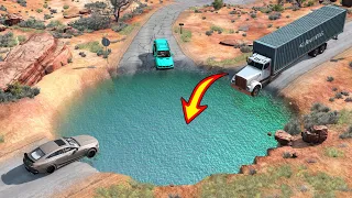 cars vs huge water potholes beamng drive ultimate edition compilation