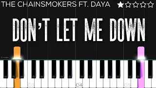 the chainsmokers don t let me down ft daya easy piano tutorial