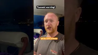 Sailboat faces tsunami wave after Russian earthquake! 🌊
