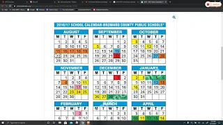 2016-2017 Broward County School Calendar
