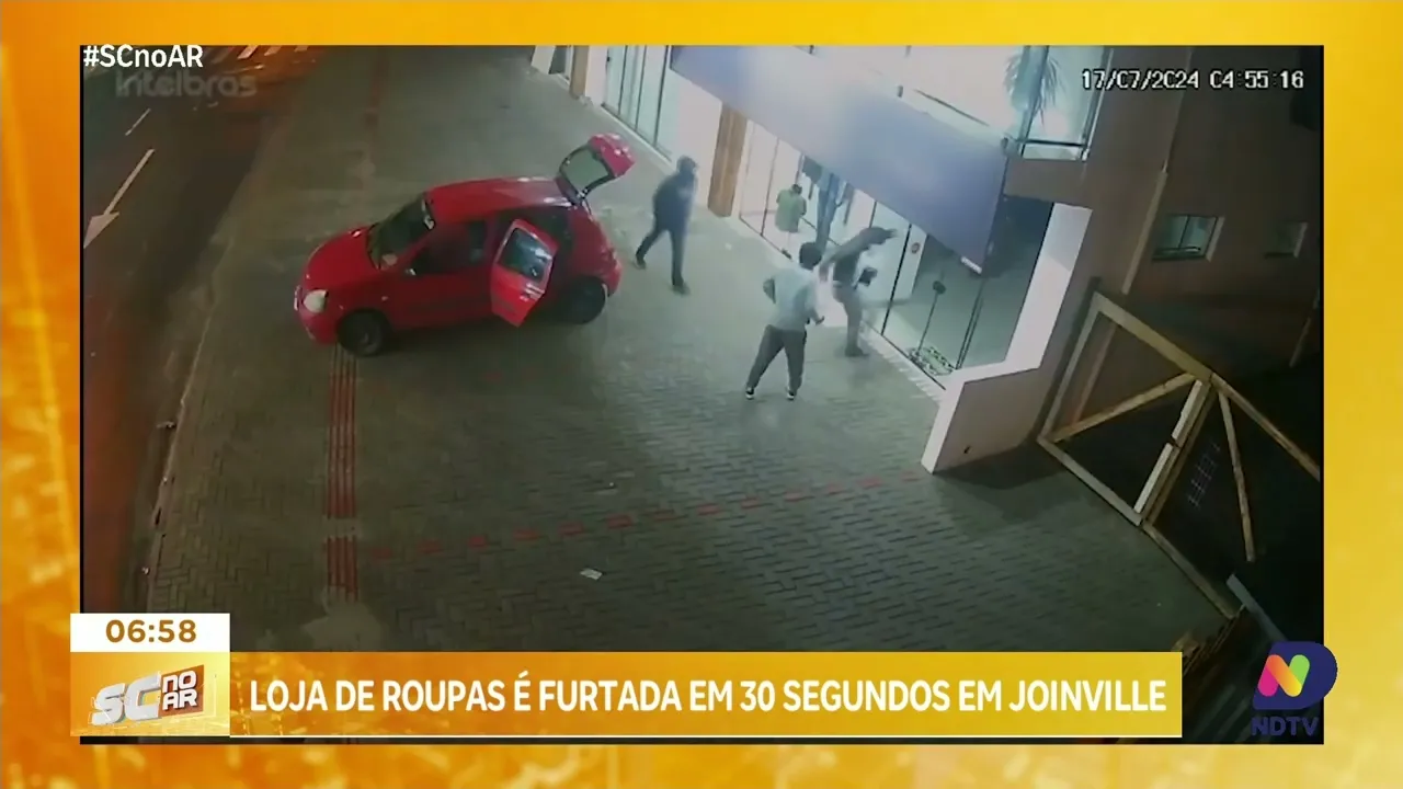 Loja de roupas é furtada em 30 segundos em Joinville