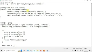 how to execute programs in python java nodejs in AWS lambda function for beginners
