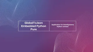 GlobalToJson Embedded Python Pure