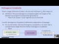 Lecture 39 2 Kolmogorov Complexity