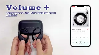T60 volume control of earbuds