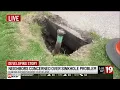 Sinkhole opens up near West 114th Street in Cleveland