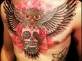 Sugar Skull Owl Tattoo