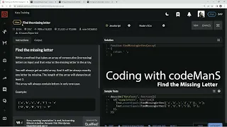 Codewars 6 kyu Find the Missing Letter Javascript