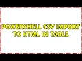 Powershell CSV import to html in table