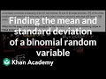 Finding the mean and standard deviation of a binomial random variable AP Statistics Khan Academy