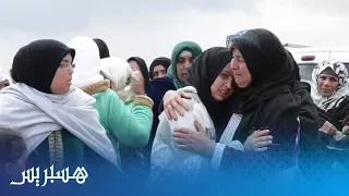 احتجاجات الساكنة بإقليم ابن جرير بعد مقتل تلميذين بصاعقة رعدية 