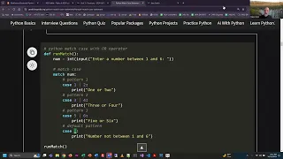 Programming in Python - Intro to Match Case Statements