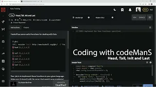 Codewars 7 kyu Head Tail Init and Last JavaScript