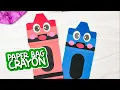Crayon Paper Bag Puppet Craft For Kids