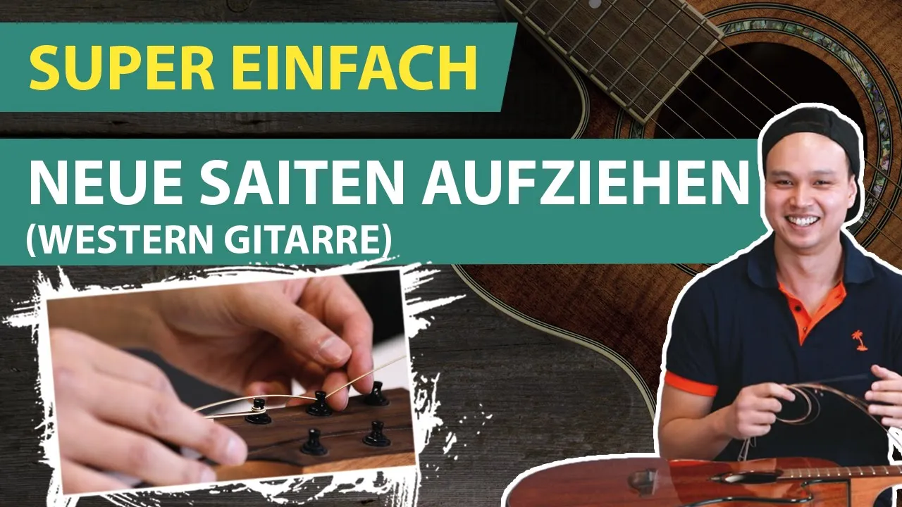 Vorschaubild: Gitarrensaiten aufziehen