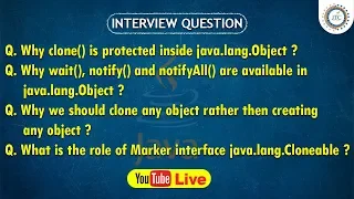 Session-27 9 30PM Live Cloning in Java Cloneable Java Interview Question by JTC