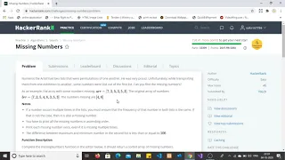 Solve Missing Numbers Hacker Rank problem using C