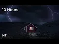 Cozy Cabin Thunderstorm in Mountains Thunder Rain Sounds w Lightning Strikes Fall Asleep FAST