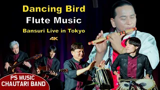 Dancing Bird | Flute Music | Basuri Madal | Bansuri Dhun | Instrumental Flute Music | Live in Tokyo