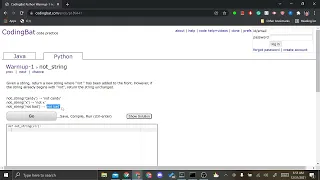 Coding Bat Problem 9 Not String